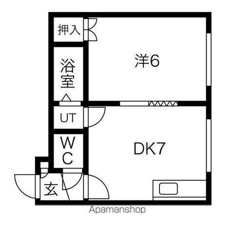 ヴィブレ北20条(1DK/2階)の間取り写真
