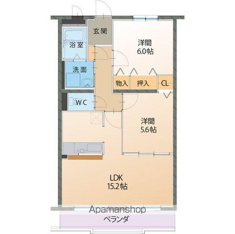ハートフルマンションステラ(2LDK/3階)の間取り写真