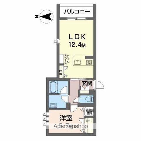 カシェノワール(1LDK/2階)の間取り写真