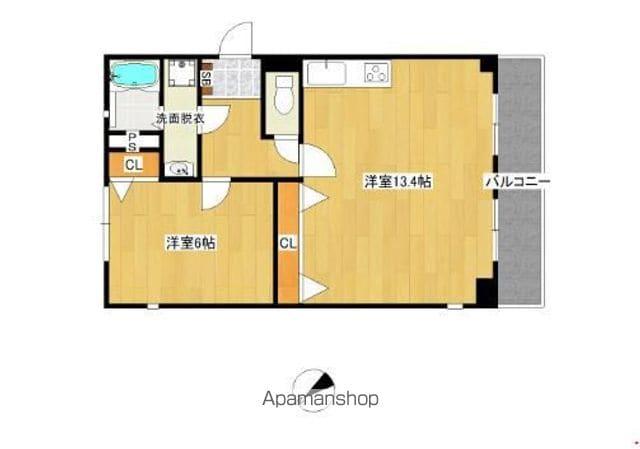 ルミエールKUSANO(2DK/4階)の間取り写真