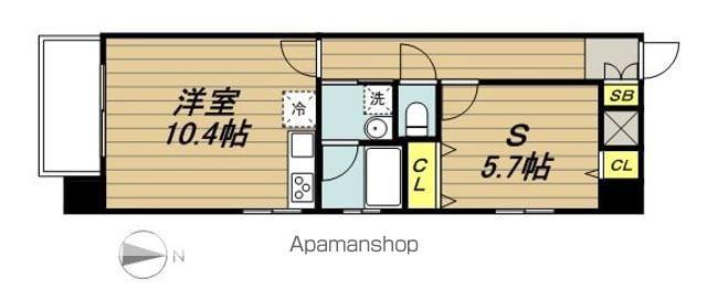 エクセルシティ戸田公園(ワンルーム/5階)の間取り写真