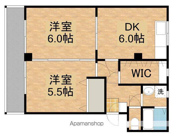 ウエストL(2DK/1階)の間取り写真