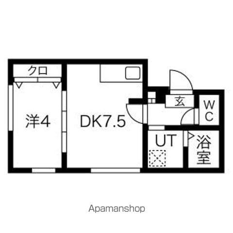 ラフィーネ豊平公園Ⅲ(1DK/4階)の間取り写真