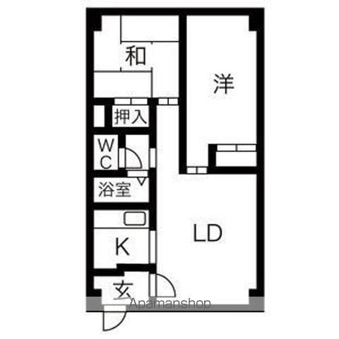 旭山パークハイツ(2LDK/3階)の間取り写真