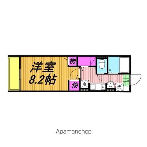 フローラ・A(1K/2階)の間取り写真