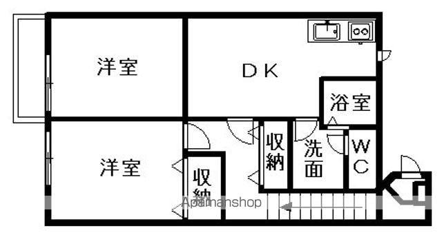 ア・ラ・モードOGURAJI(2DK/2階)の間取り写真