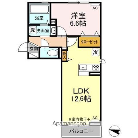 東北新幹線 盛岡駅 徒歩14分 3階建 築5年(1LDK/2階)の間取り写真