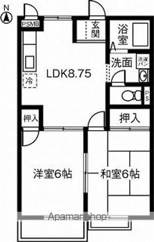 KSHOUSE A(2LDK/1階)の間取り写真