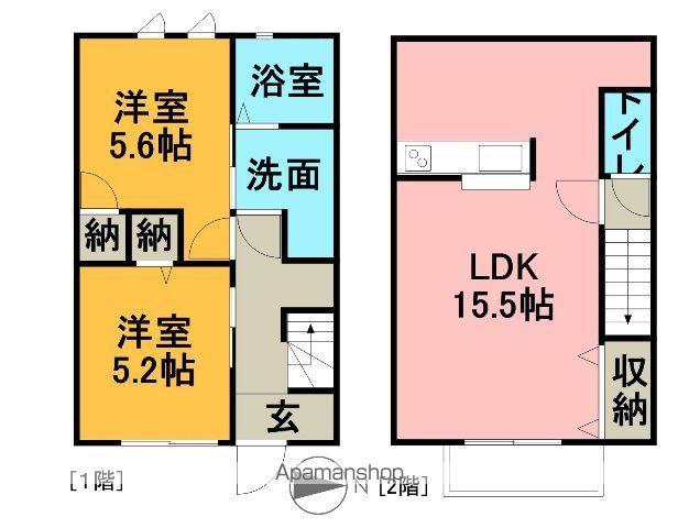 ＤＵＰ　ＴＯＷＮ　Ｄ(2LDK)の間取り写真
