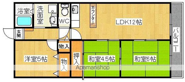 グランディ中百舌鳥(3LDK/3階)の間取り写真