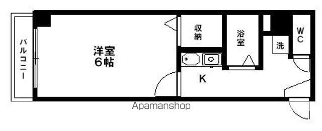 サンシティ柏木Ⅰ(1K/3階)の間取り写真