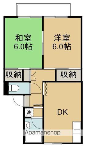 パルゾーン(2DK/2階)の間取り写真