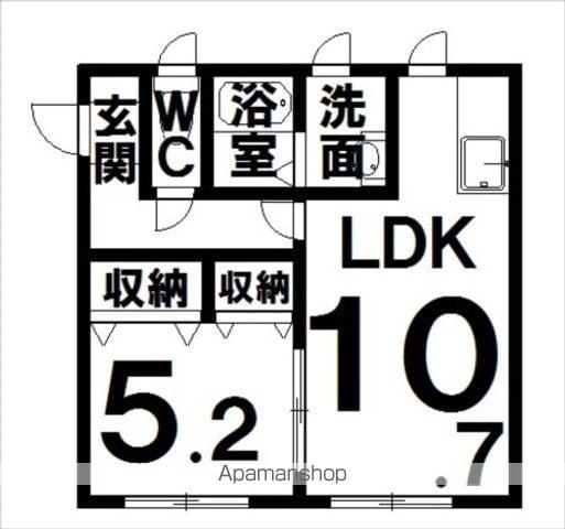 ブライト(1LDK/1階)の間取り写真