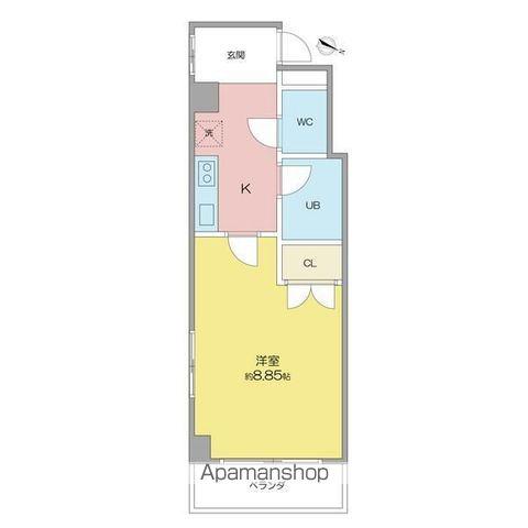 シティライフ社台(1K/1階)の間取り写真