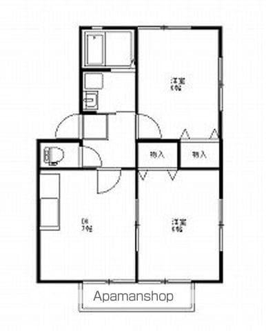 グランシャリオ高萩B(2DK/2階)の間取り写真