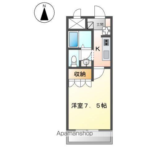 クレシア CRECIA(1K/2階)の間取り写真
