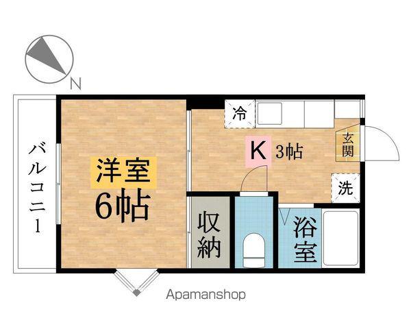 ハイツ平成(1K/1階)の間取り写真