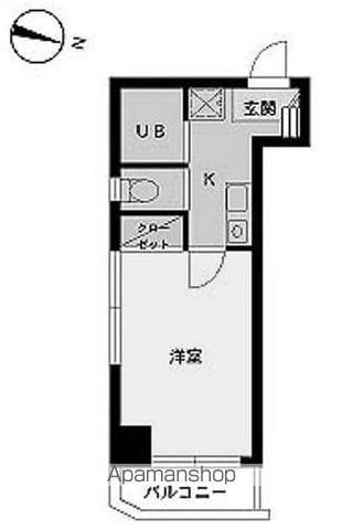 スカイコート新宿曙橋(1K/3階)の間取り写真
