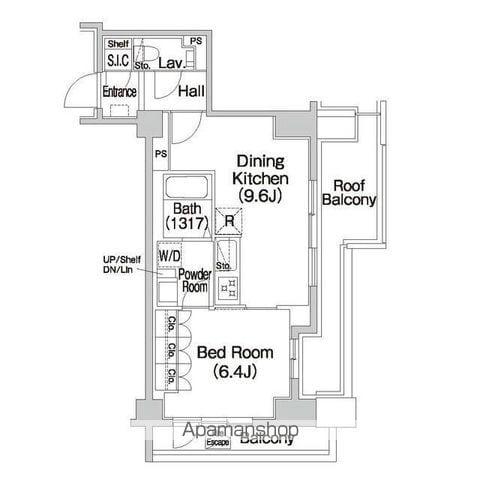 コンフォリア市谷薬王寺(1DK/4階)の間取り写真