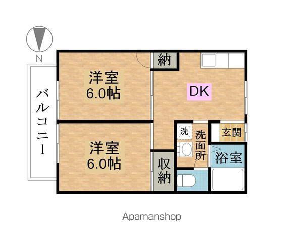 サリーハイム(2DK/1階)の間取り写真