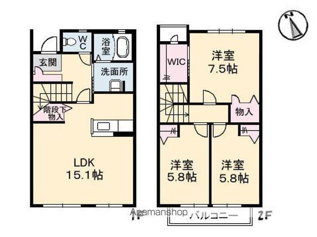 メイプルヒルズ(3LDK)の間取り写真
