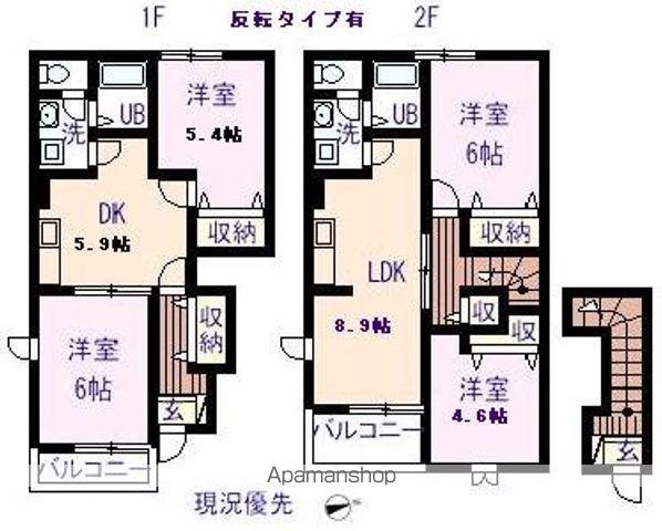 コージーハウス石井B(2LDK/2階)の間取り写真