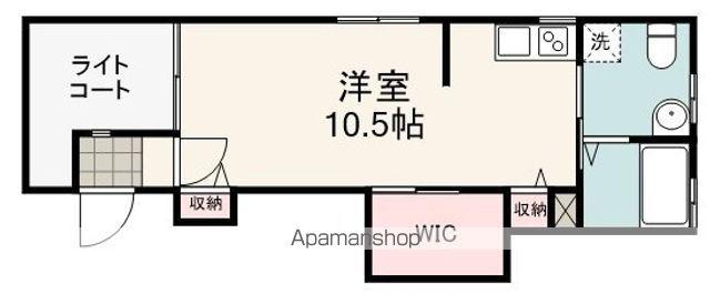新富町セゾンヴェール(ワンルーム/1階)の間取り写真