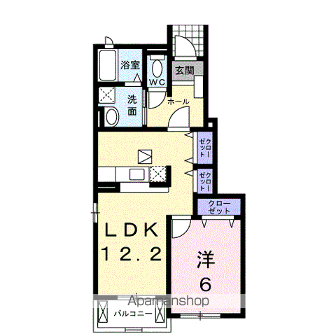 フィデールSAKURA Ⅰ(1LDK/1階)の間取り写真