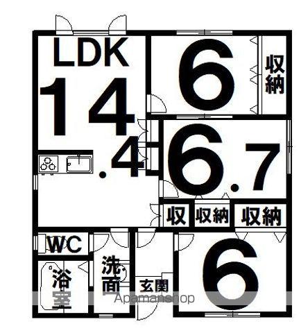 根室本線 帯広駅 徒歩29分 1階建 築15年(3LDK)の間取り写真