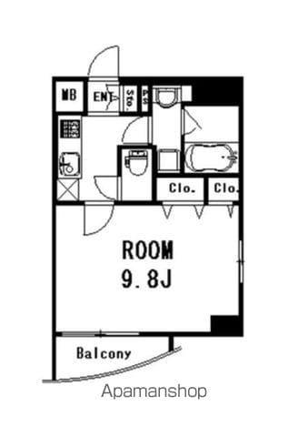 カノンパレス(1K/2階)の間取り写真