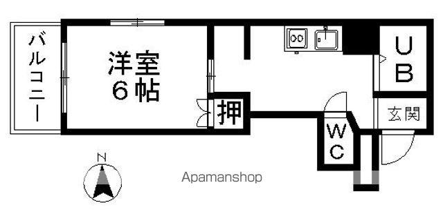 第5七福ビル(1DK/2階)の間取り写真