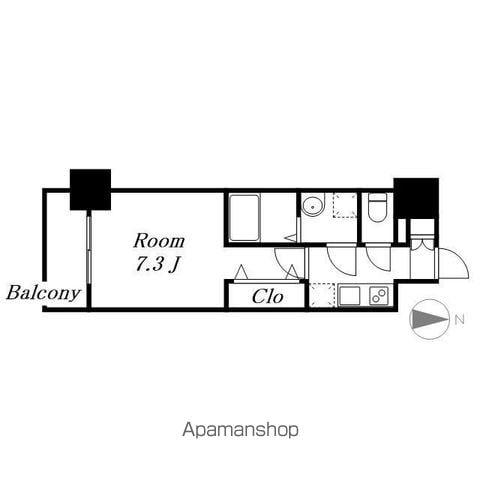 SーRESIDENCE亀島駅前ASCENT12月契(1K/7階)の間取り写真