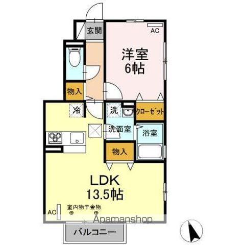 サザンメナー A(1LDK/1階)の間取り写真