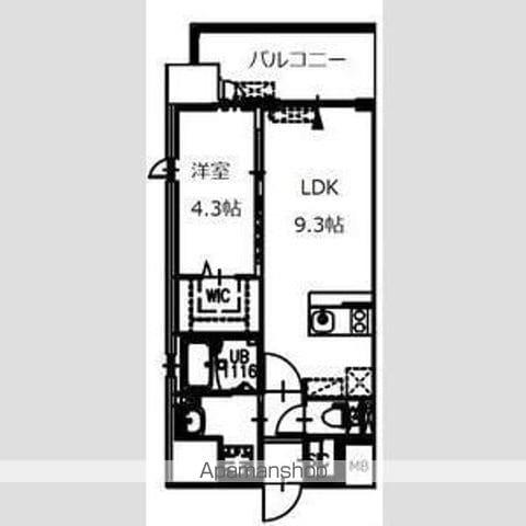QUINTET NAMBA(1LDK/4階)の間取り写真