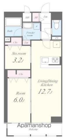 JPT RESIDENCE(1LDK/13階)の間取り写真