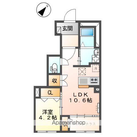 キャメロット八王子(1LDK/1階)の間取り写真