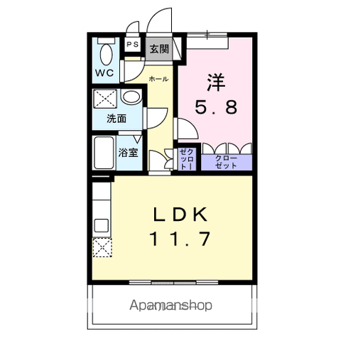 ラディッシュ6(1LDK/2階)の間取り写真