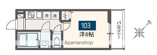 MELDIA岩槻3(1K/1階)の間取り写真