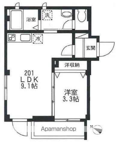 多喜川ビル(1LDK/2階)の間取り写真