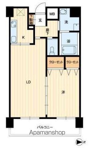 アルファレガロ栗林(1LDK/3階)の間取り写真