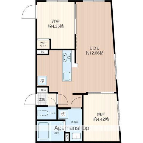 STRIPES 用賀Ⅱ(1SLDK/4階)の間取り写真