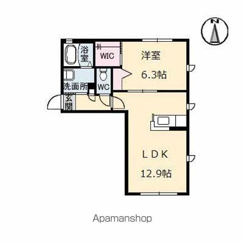 沖洲 清流荘 2(1LDK/1階)の間取り写真