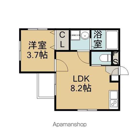 STUDIO N(1LDK/3階)の間取り写真