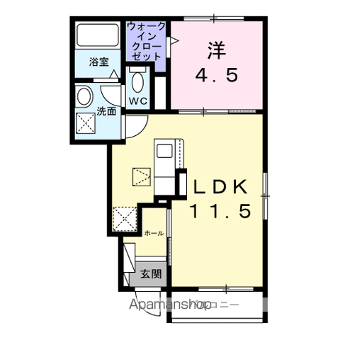 TST FUSO(1LDK/1階)の間取り写真