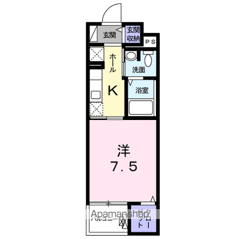 ノーヴァ(1K/4階)の間取り写真