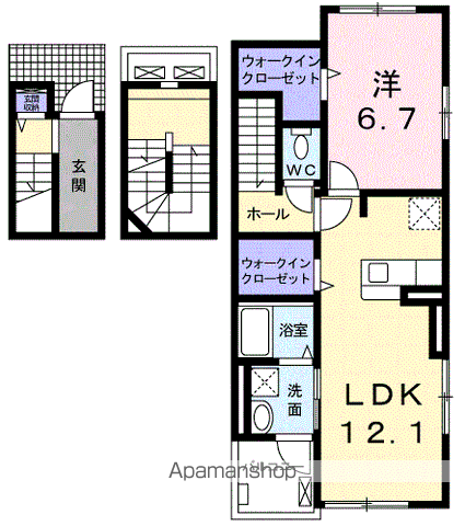 サクセスツリー1(1LDK/3階)の間取り写真