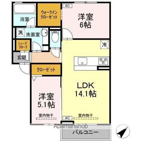 D-ROOM長沼1丁目(2LDK/3階)の間取り写真
