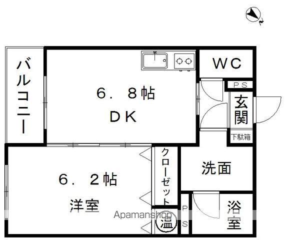 佐久平ヒルズ(1DK/1階)の間取り写真