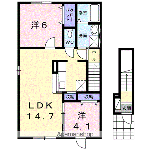LEGEND.N(2LDK/2階)の間取り写真