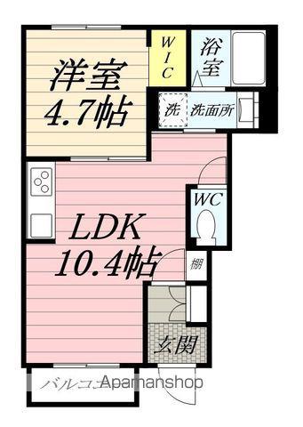 ブランフィルズ鶴間(1LDK/1階)の間取り写真
